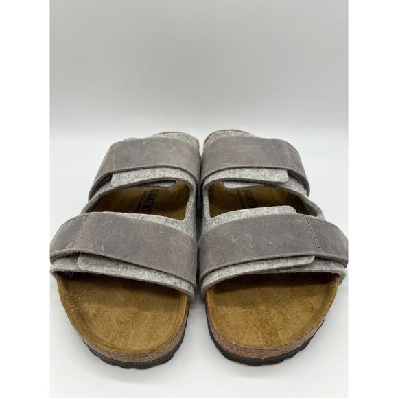 Birkenstock Uji Natural Leather Felt Light Gray Sandal Men’s Size 10 New main image 9